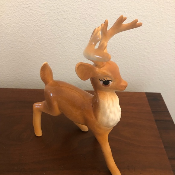 Vintage Porcelain Deer Buck Figurine 1950s Mint